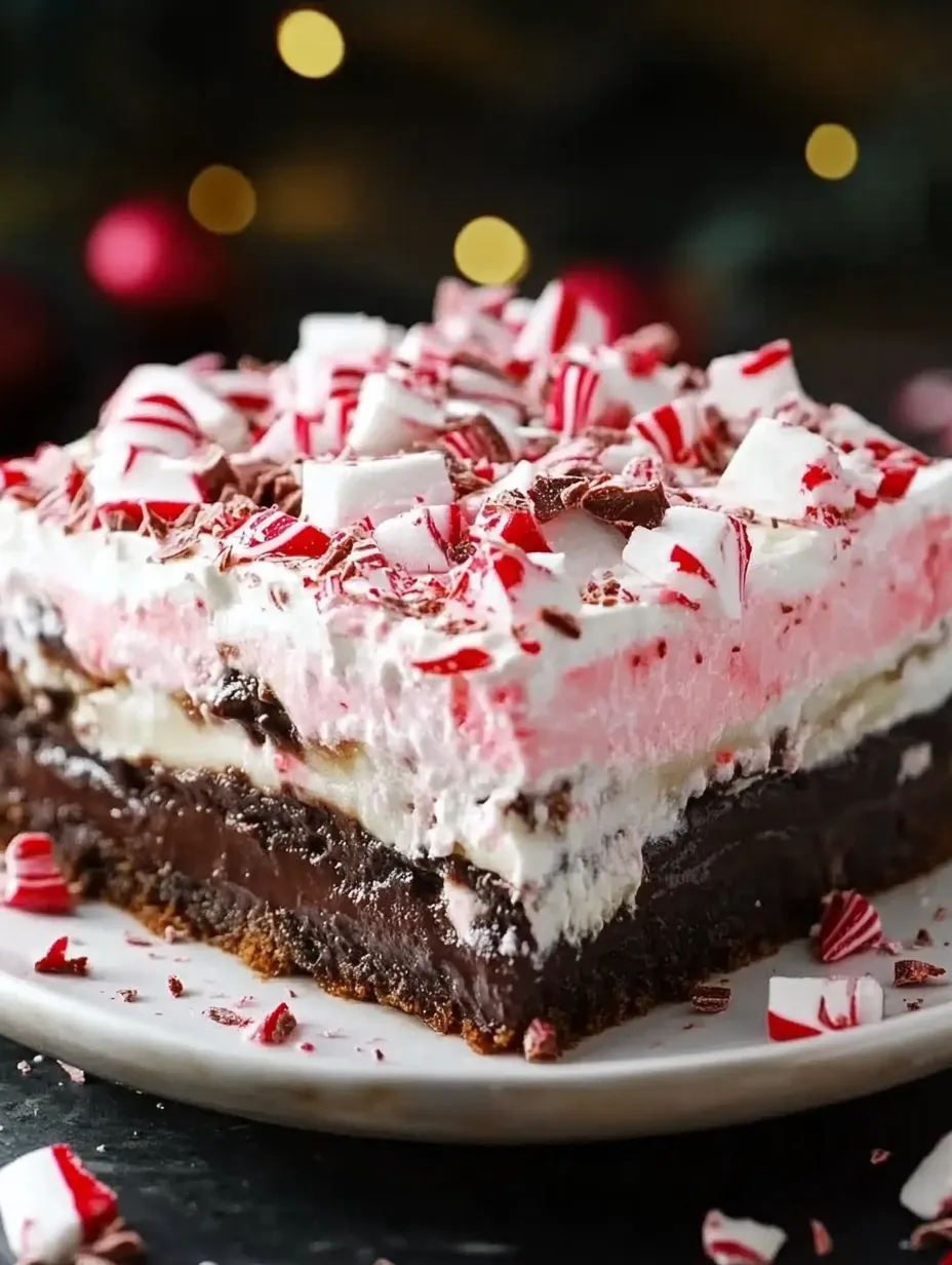 Ein Stück Kuchen mit weißer Creme und rot-weißen Streifen.