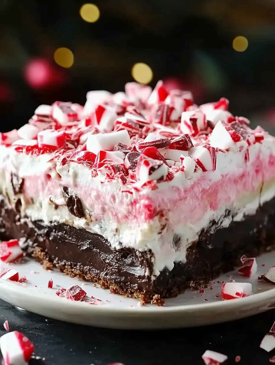 Ein Stück Kuchen mit weißer Creme und rot-weißen Streuseln.