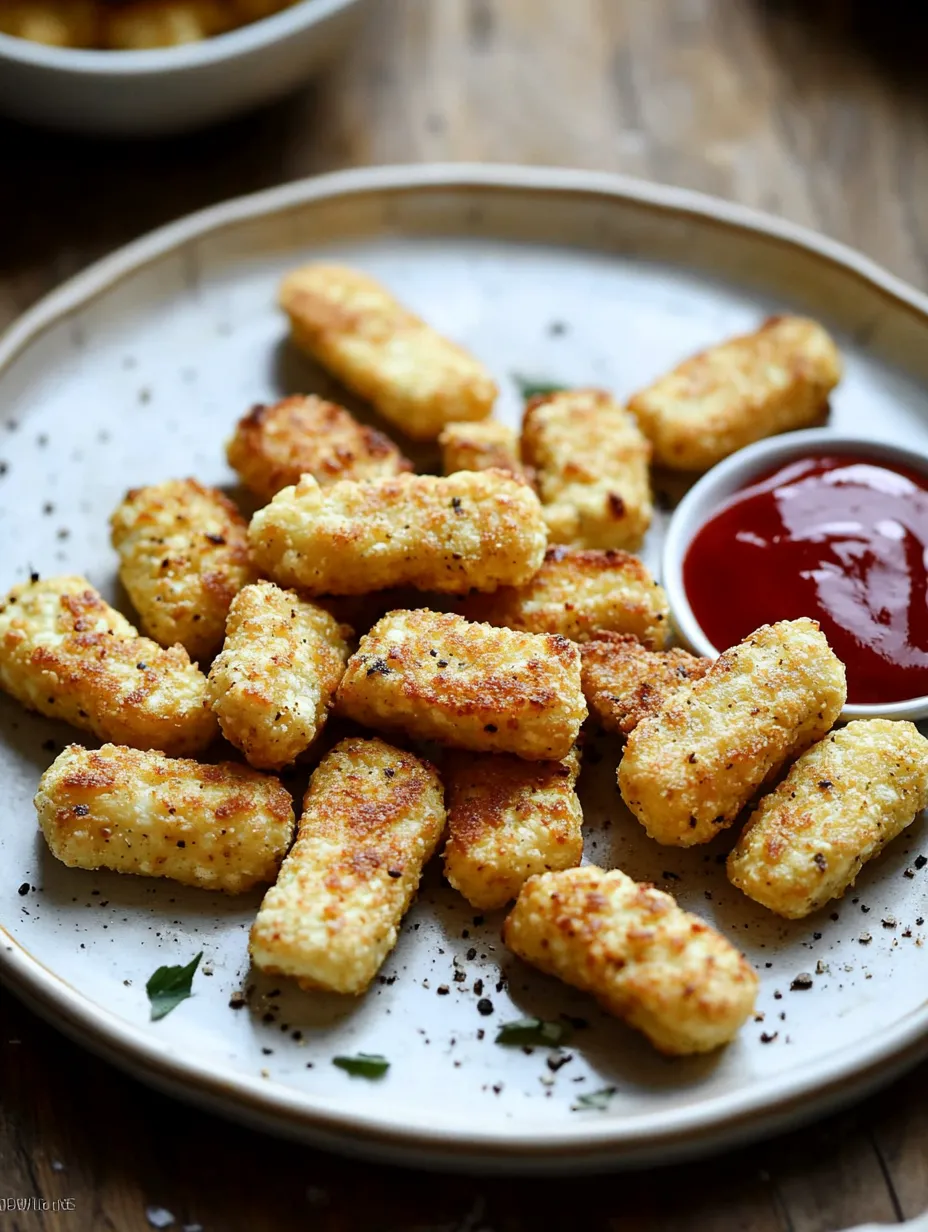 Ein Teller mit Speisen und einer Ketchup-Dipsauce.