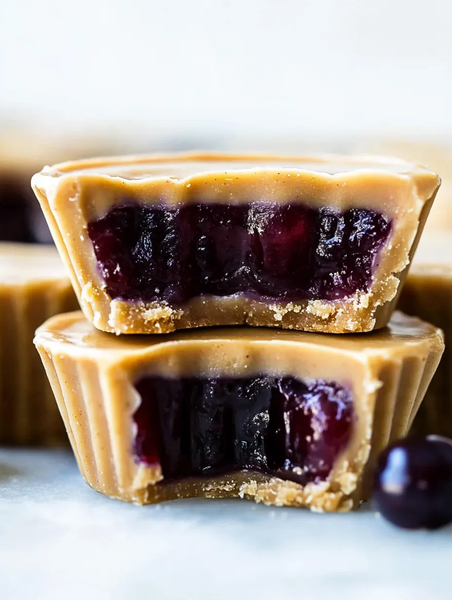 Zwei Schokoladentörtchen mit Marmeladenfüllung.
