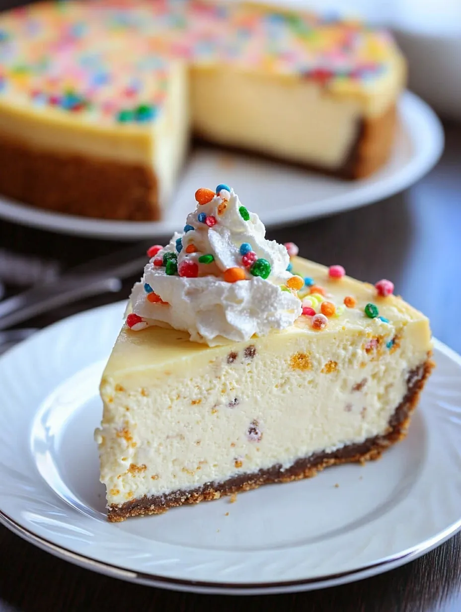 Ein Stück Kuchen mit weißem Frosting und Streuseln.