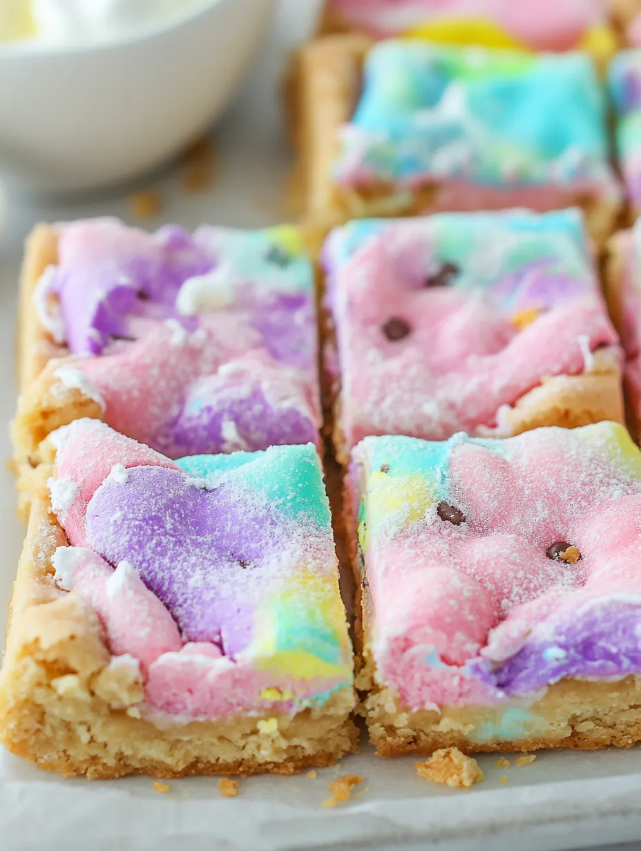 Ein Stück Kuchen mit Regenbogenfarben.