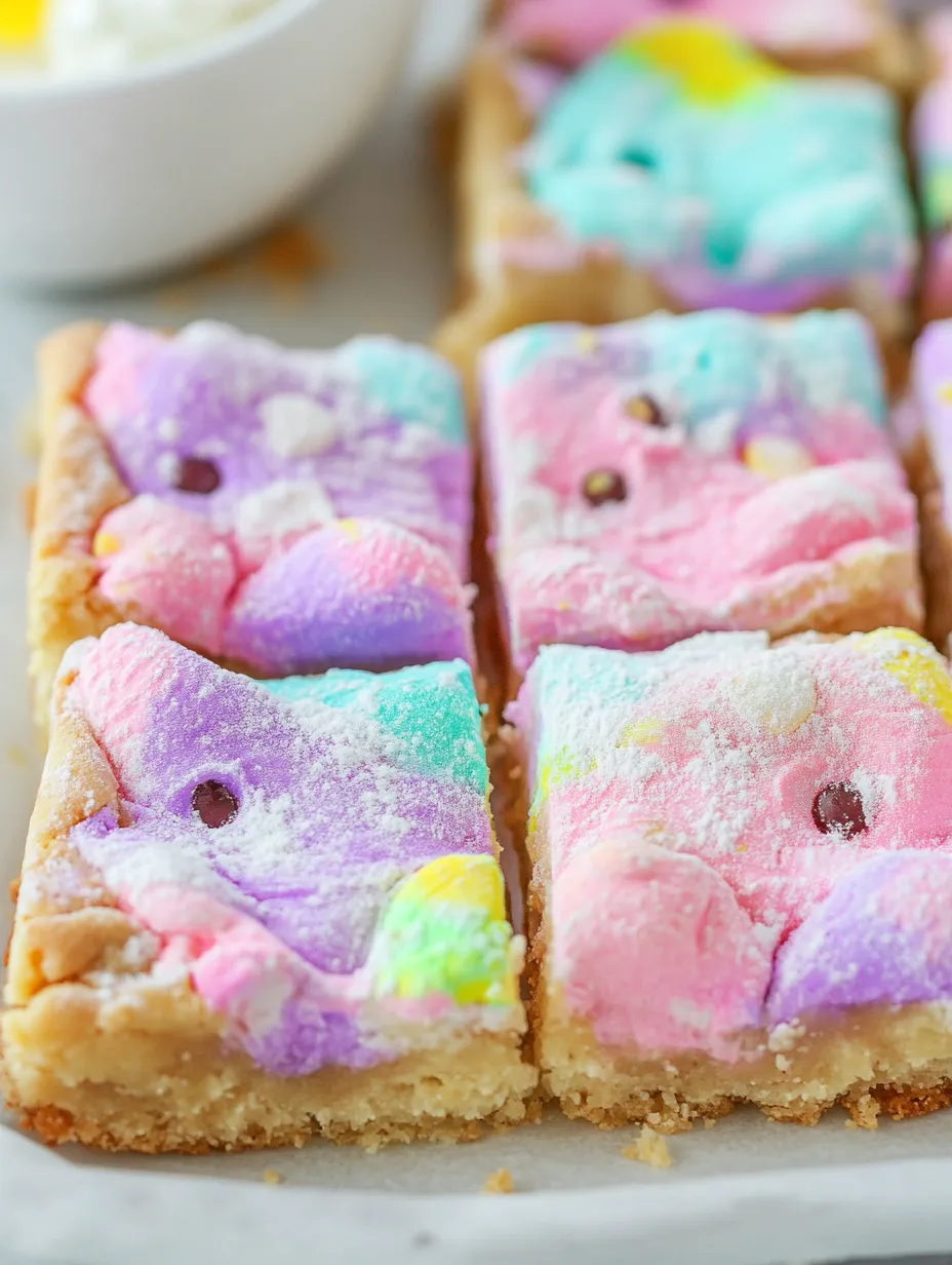 Ein Stück Kuchen mit einem Marshmallow obendrauf.
