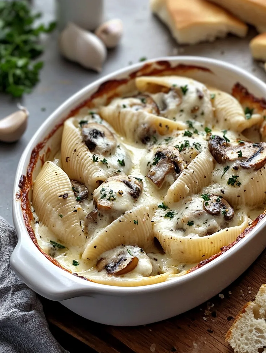 Eine Schüssel Nudeln mit Pilzen und Käse.
