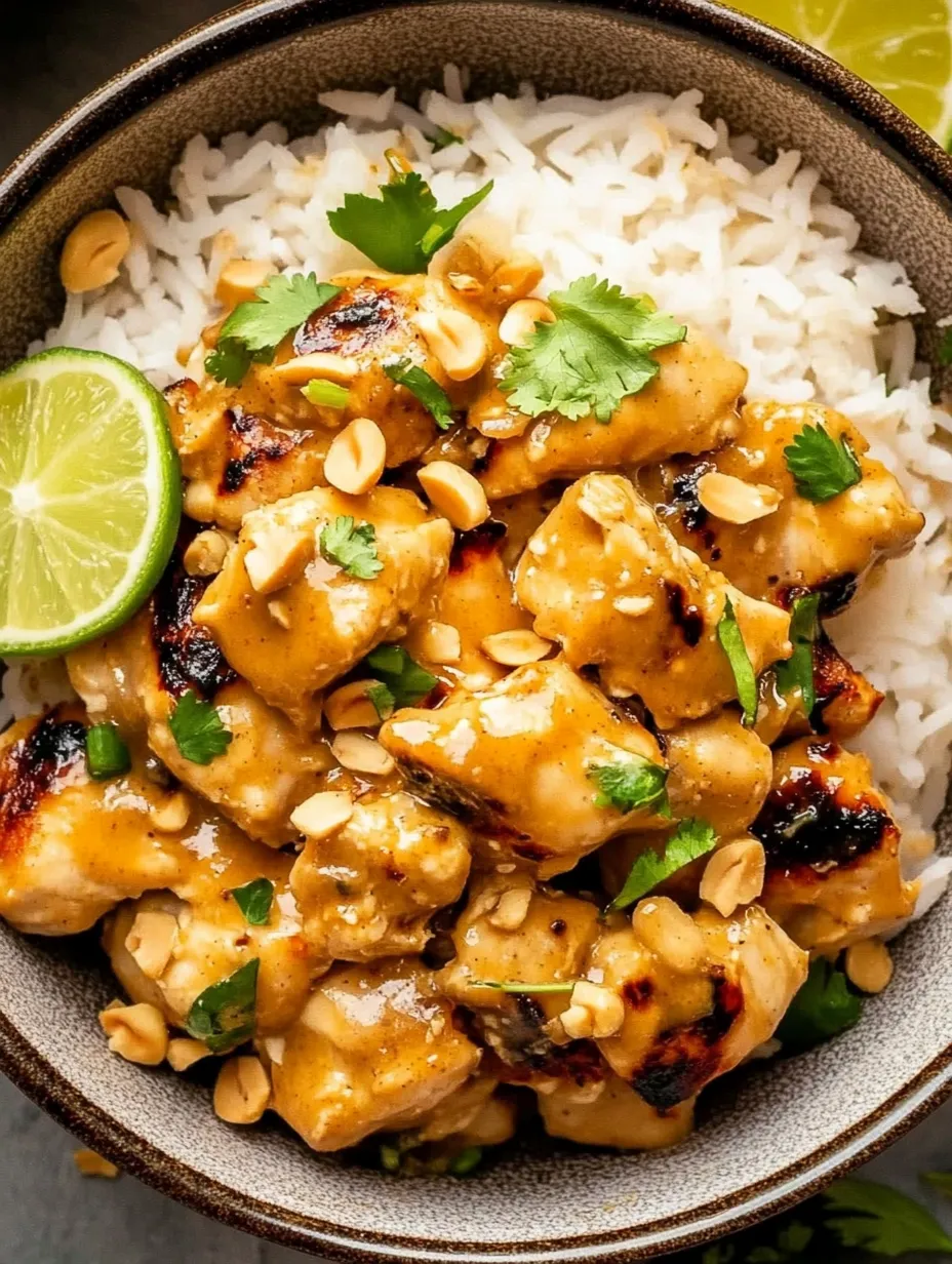 Eine Schüssel Hähnchen-Pfanne mit Reis.