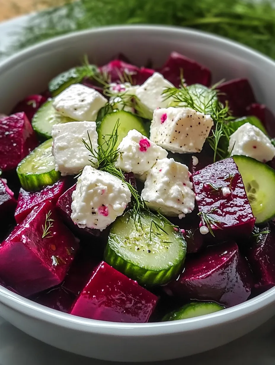 Eine Schüssel mit Salat aus Gurken und Fetakäse.