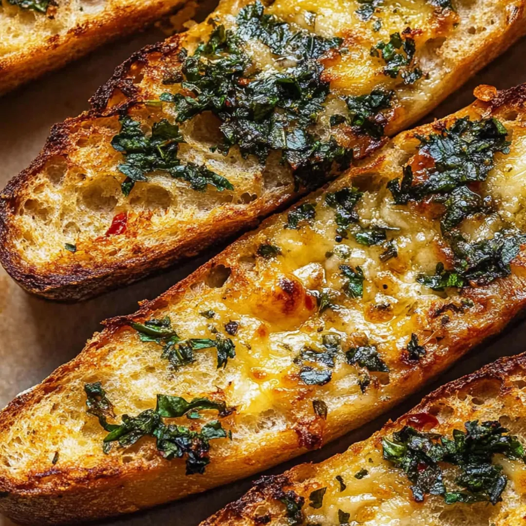 Brot mit Käse und Kräutern.