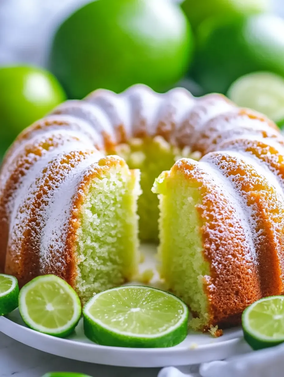 Ein Kuchen mit Limetten obendrauf.