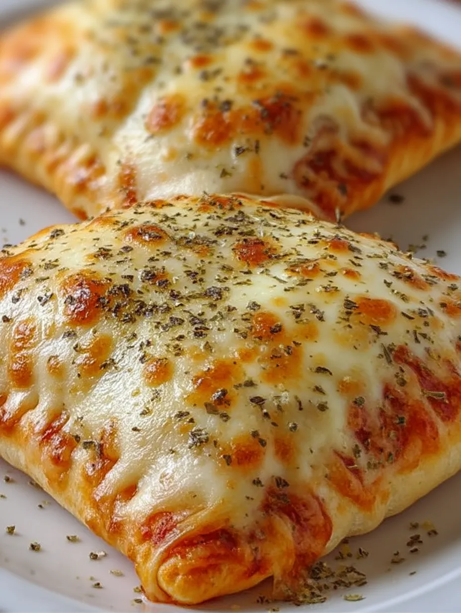 Zwei Stück Käsekräuter-Pizza.
