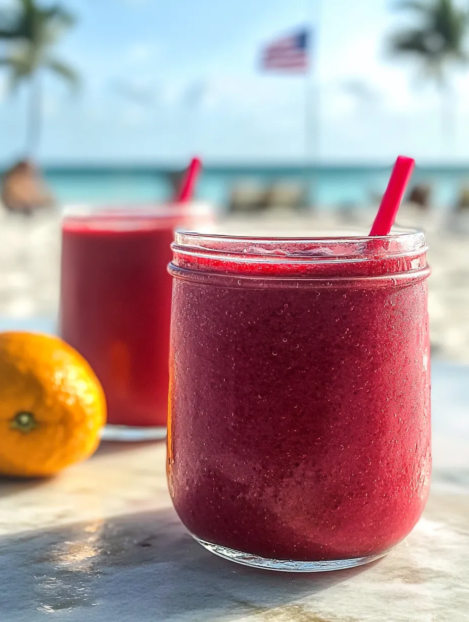 Zwei Gläser roter Saft auf dem Tisch.