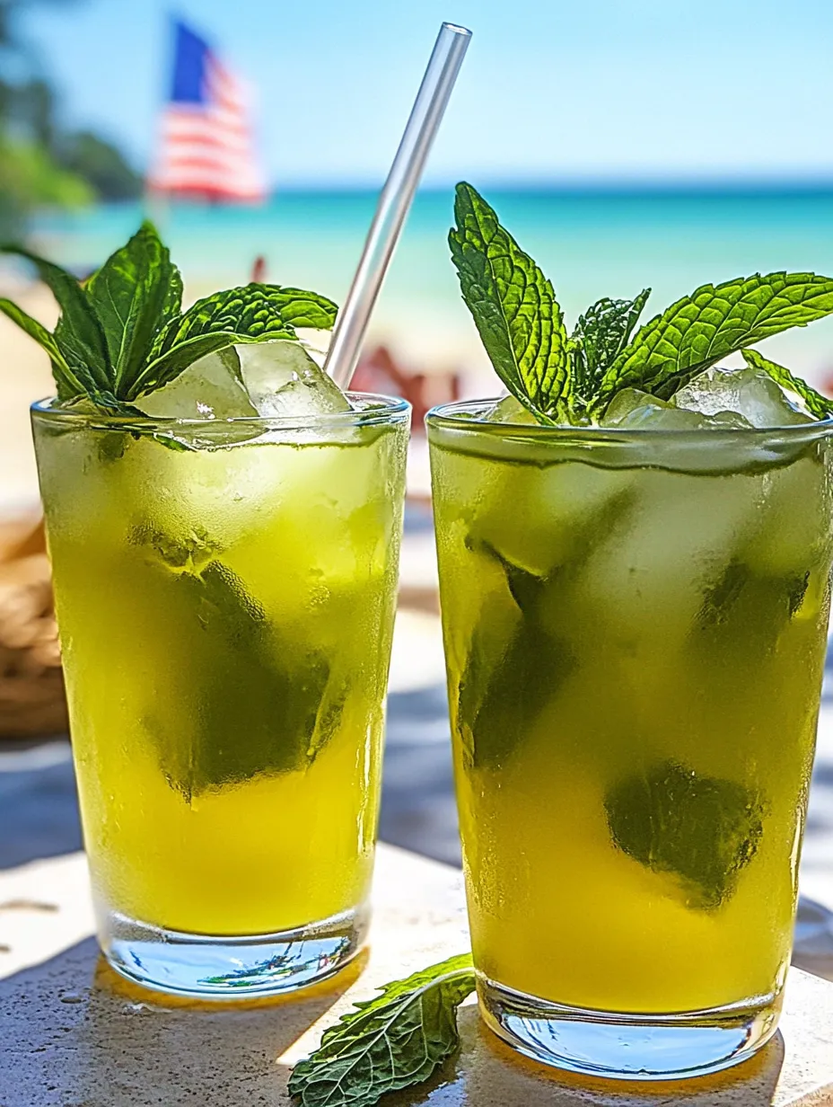 Zwei Gläser grüner Tee mit Minze.