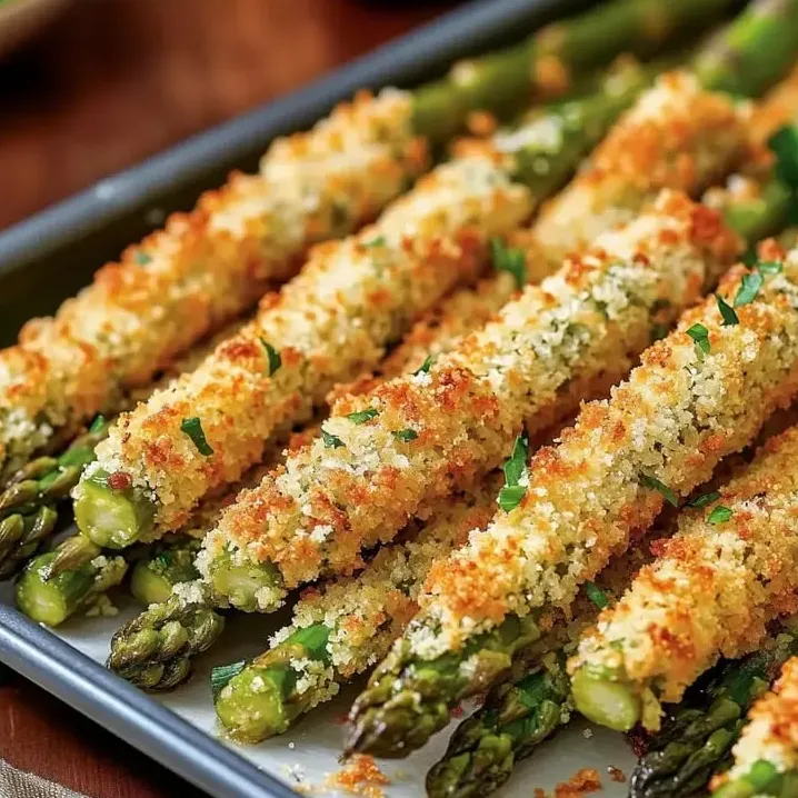 Ein Blech mit Gemüse, obenauf grüner Spargel.