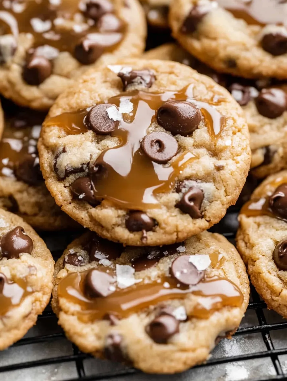 Schoko-Cookies mit Karamell-Topping.
