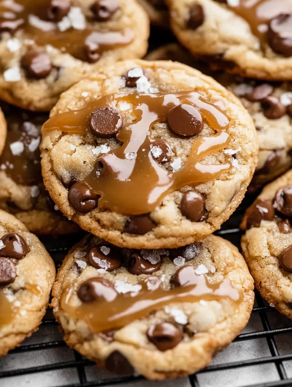 Schoko-Cookies mit Karamell-Topping.