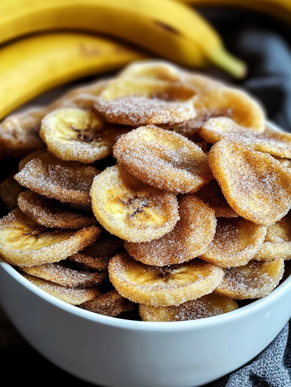 Eine Schale mit gezuckerten Bananenchips.