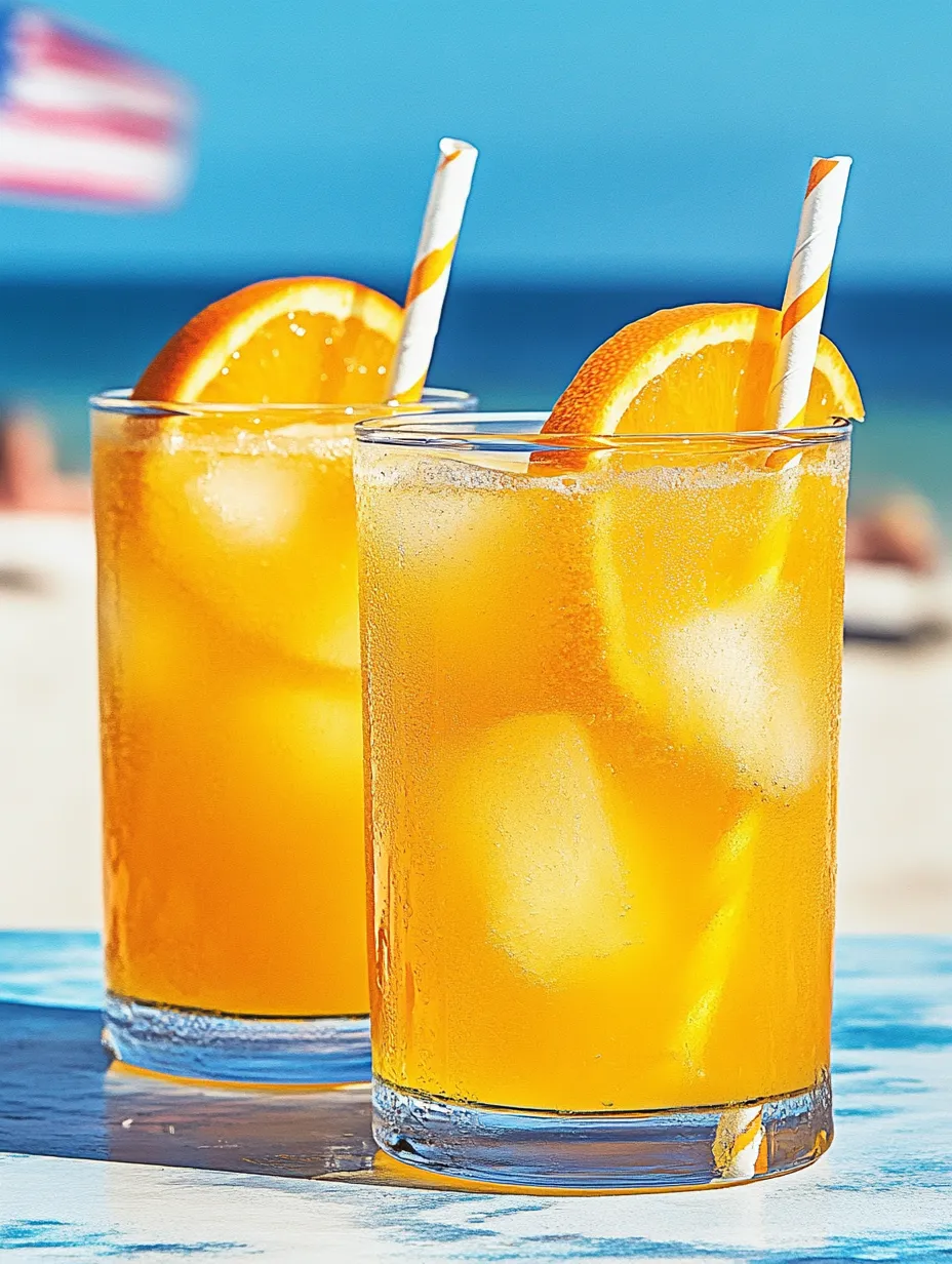 Zwei Gläser Orangensaft mit Strohhalmen.