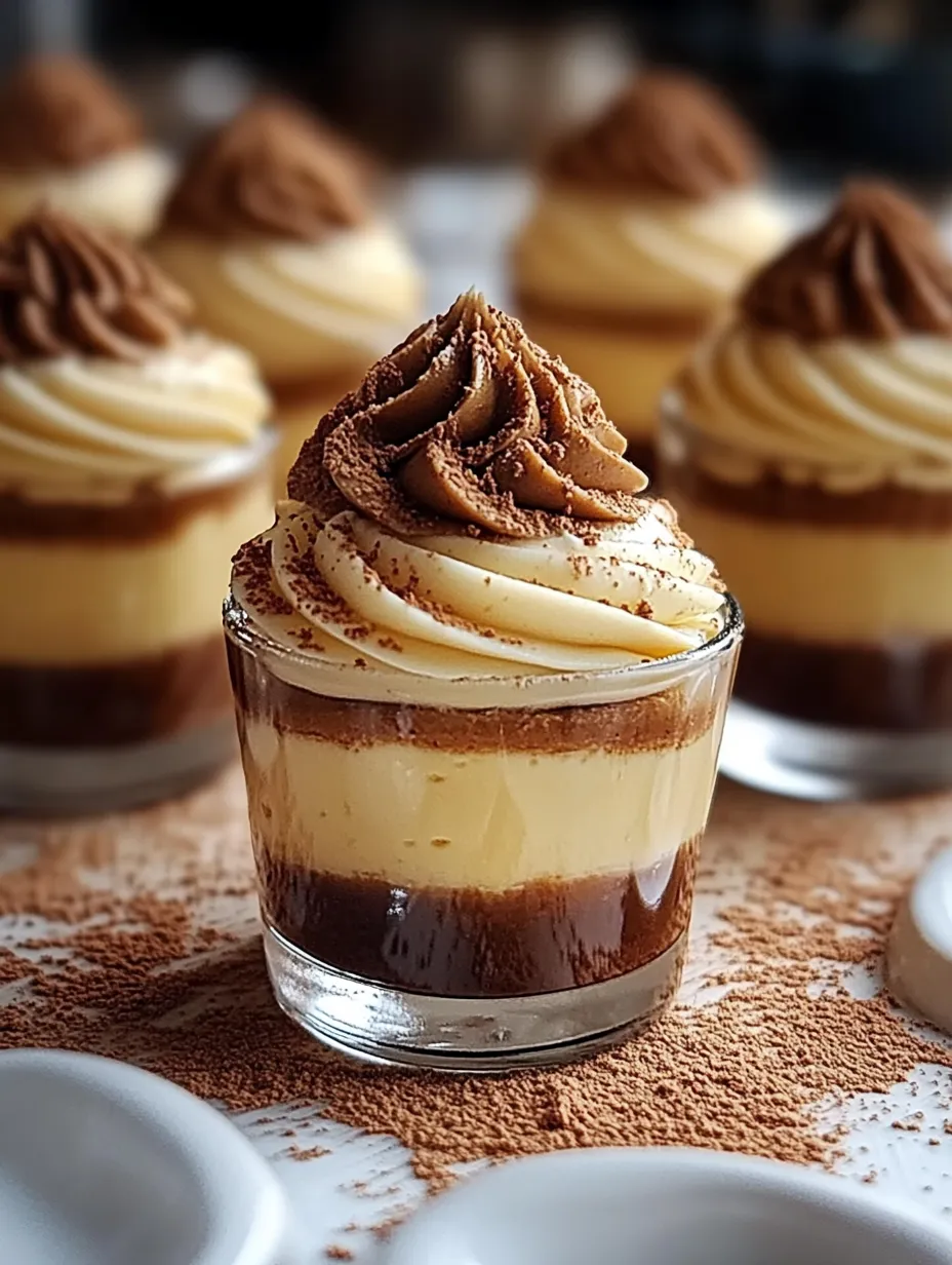 Ein kleines Dessert mit Schokolade und Sahnetupfer.