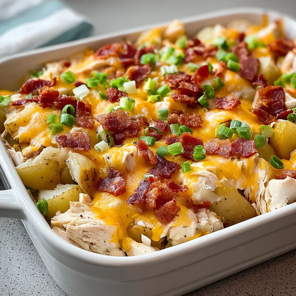 Weiße Schale mit Bacon und Käse gefüllt.