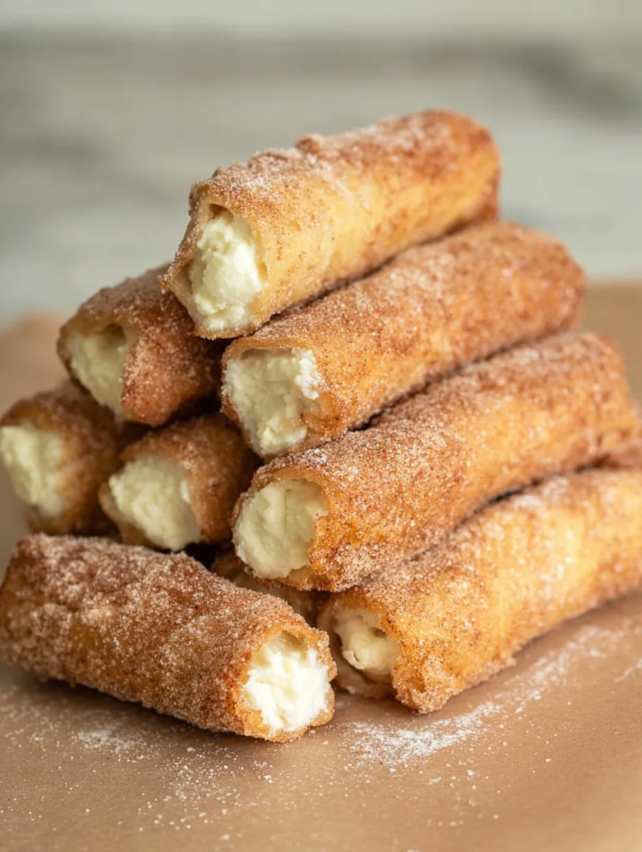 Ein Stapel Donuts mit Puderzucker.