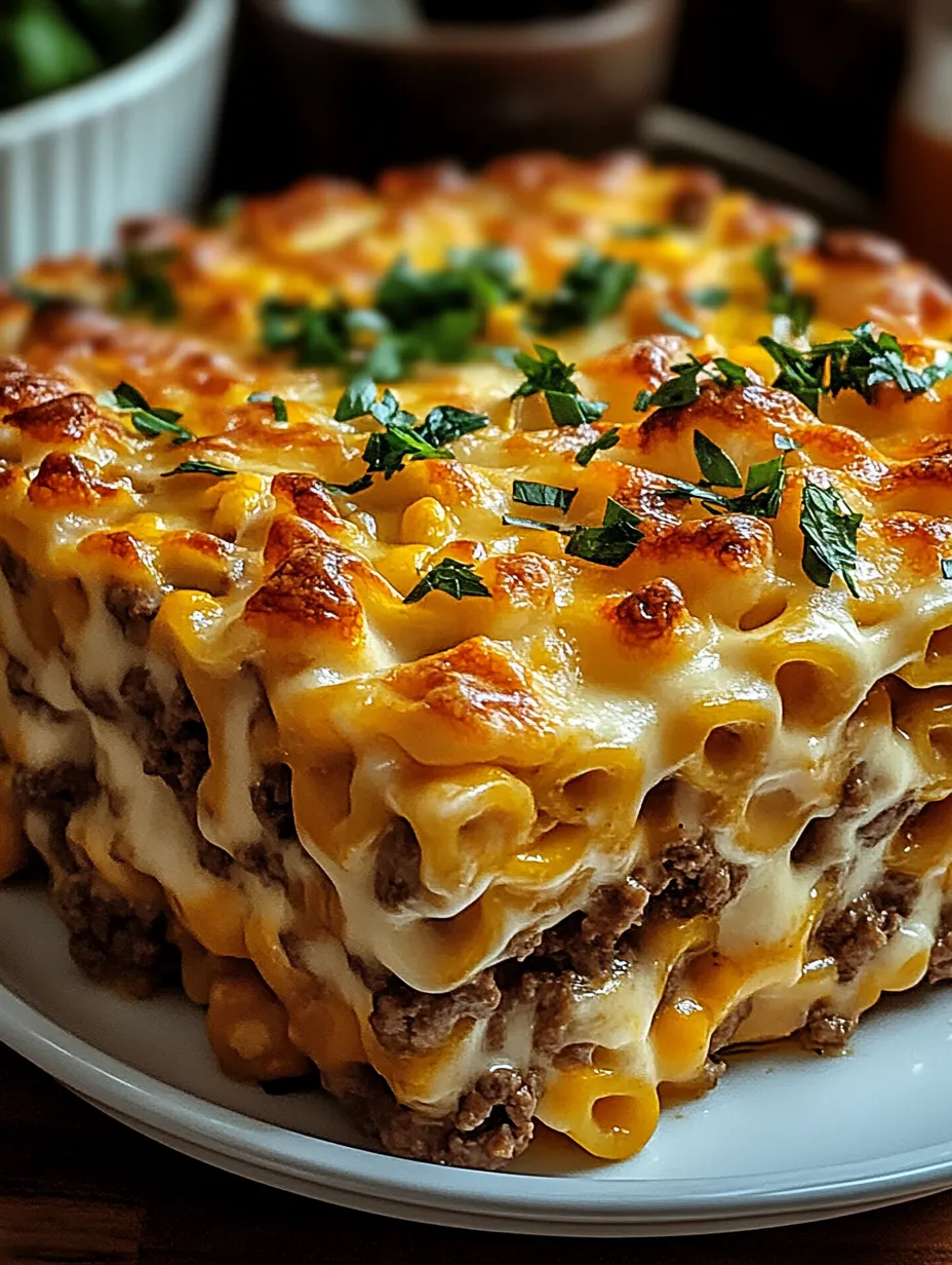 Ein Auflauf mit viel Käse und Gemüse.