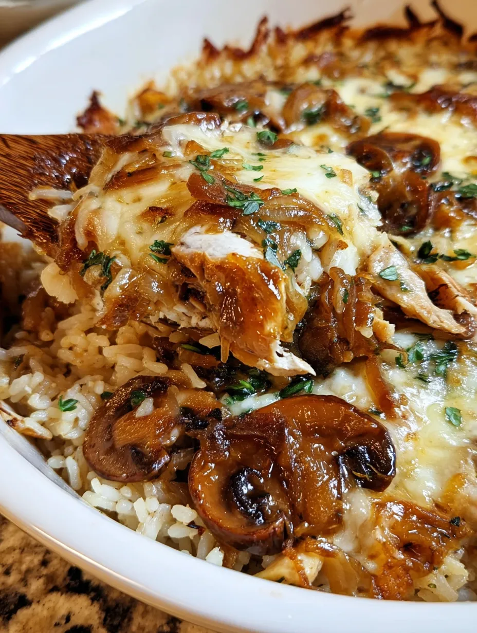 Schüssel mit Reis, Pilzen und Käse.
