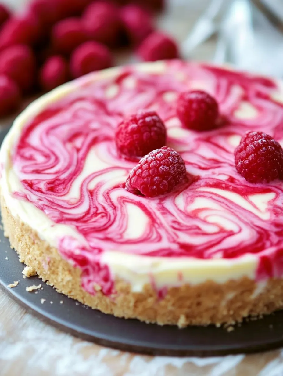 Ein Kuchenstück mit Himbeeren obendrauf.