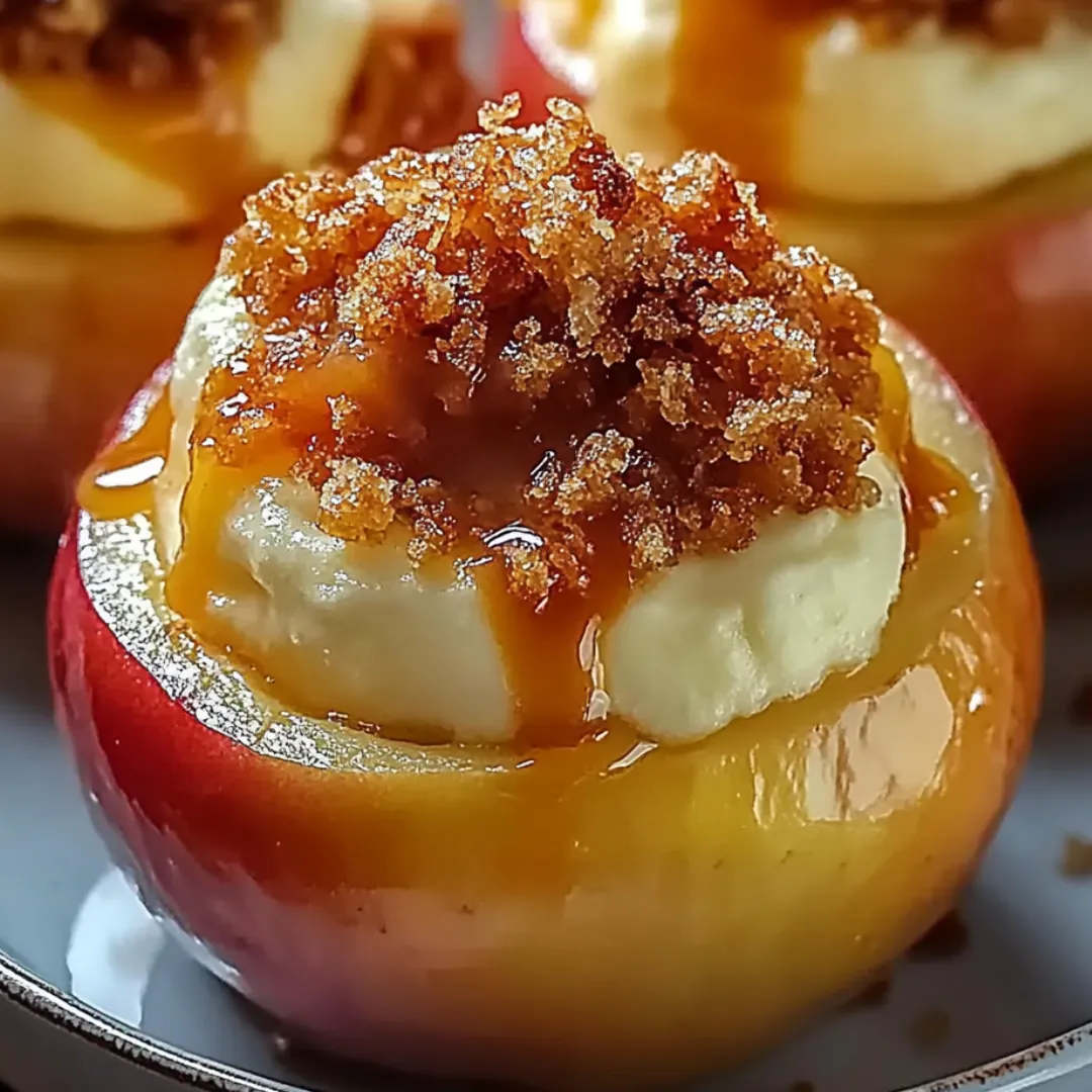 Großaufnahme eines Desserts mit Karamellsauce.