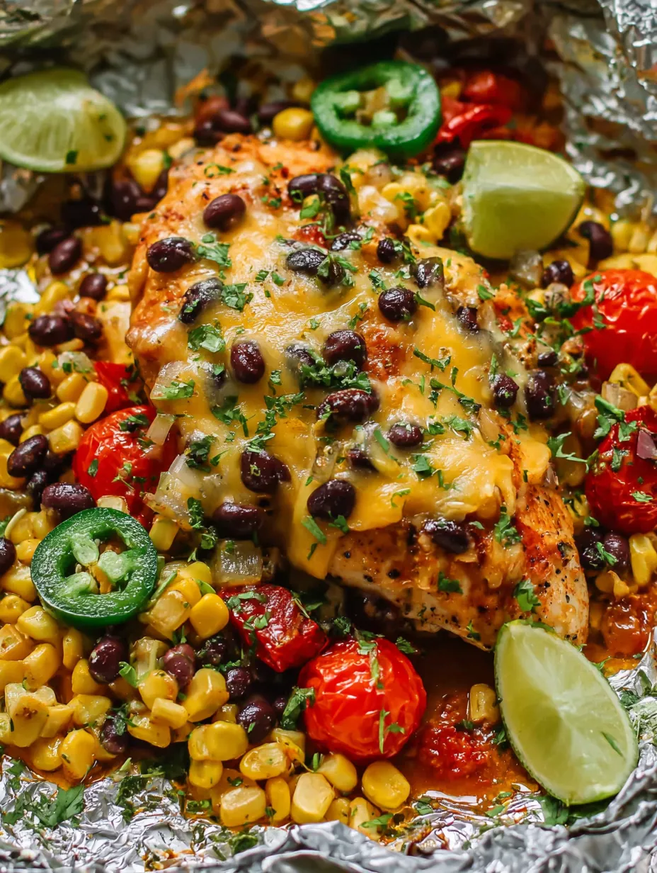 Teller mit Hähnchen, Bohnen, Mais, Tomaten und Limetten.