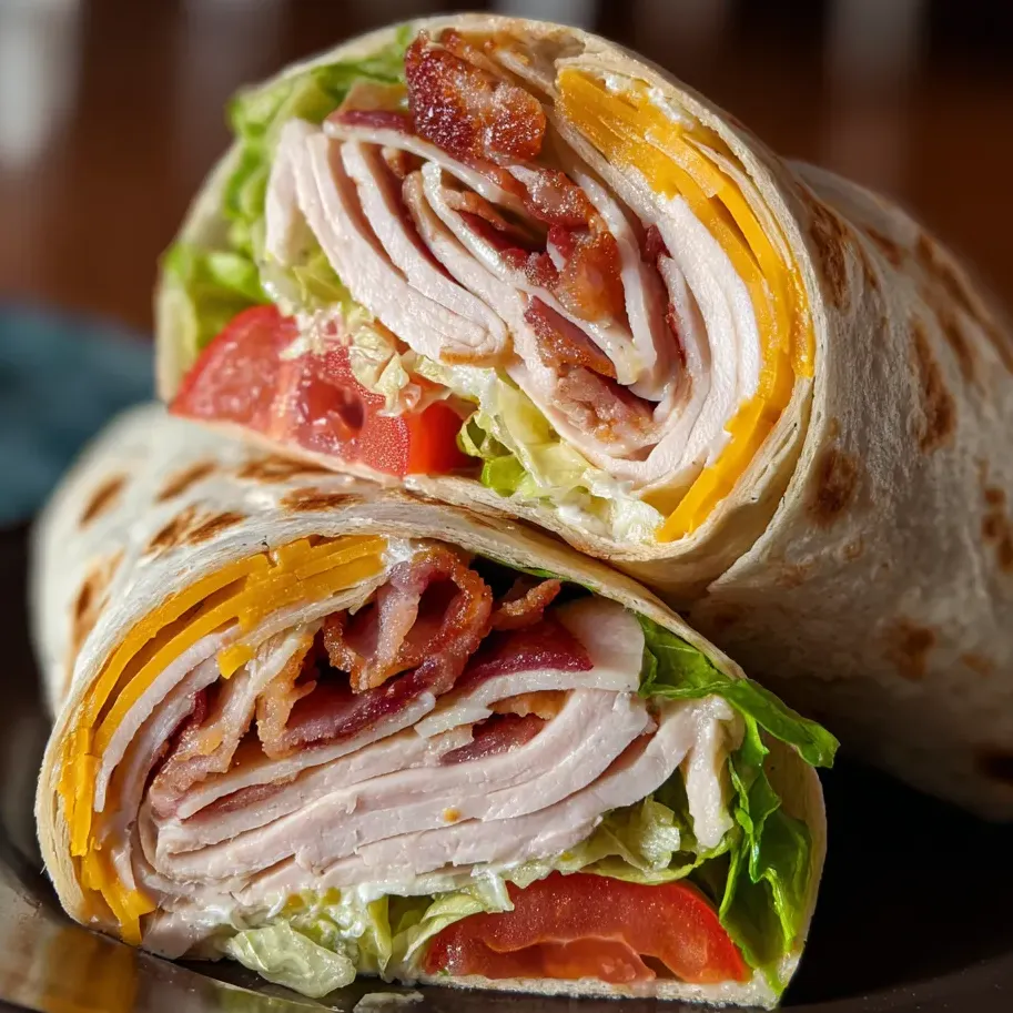 Belegtes Sandwich mit Salat und Bacon.