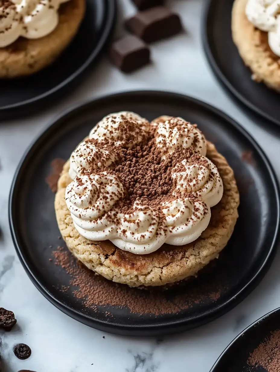 Ein Keks mit weißer Creme und Schokotropfen.