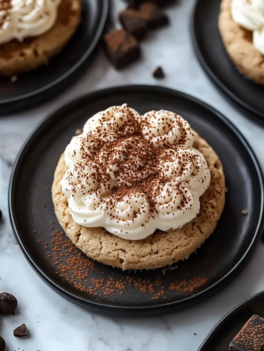 Ein Keks mit weißer Creme und Schokostreuseln.