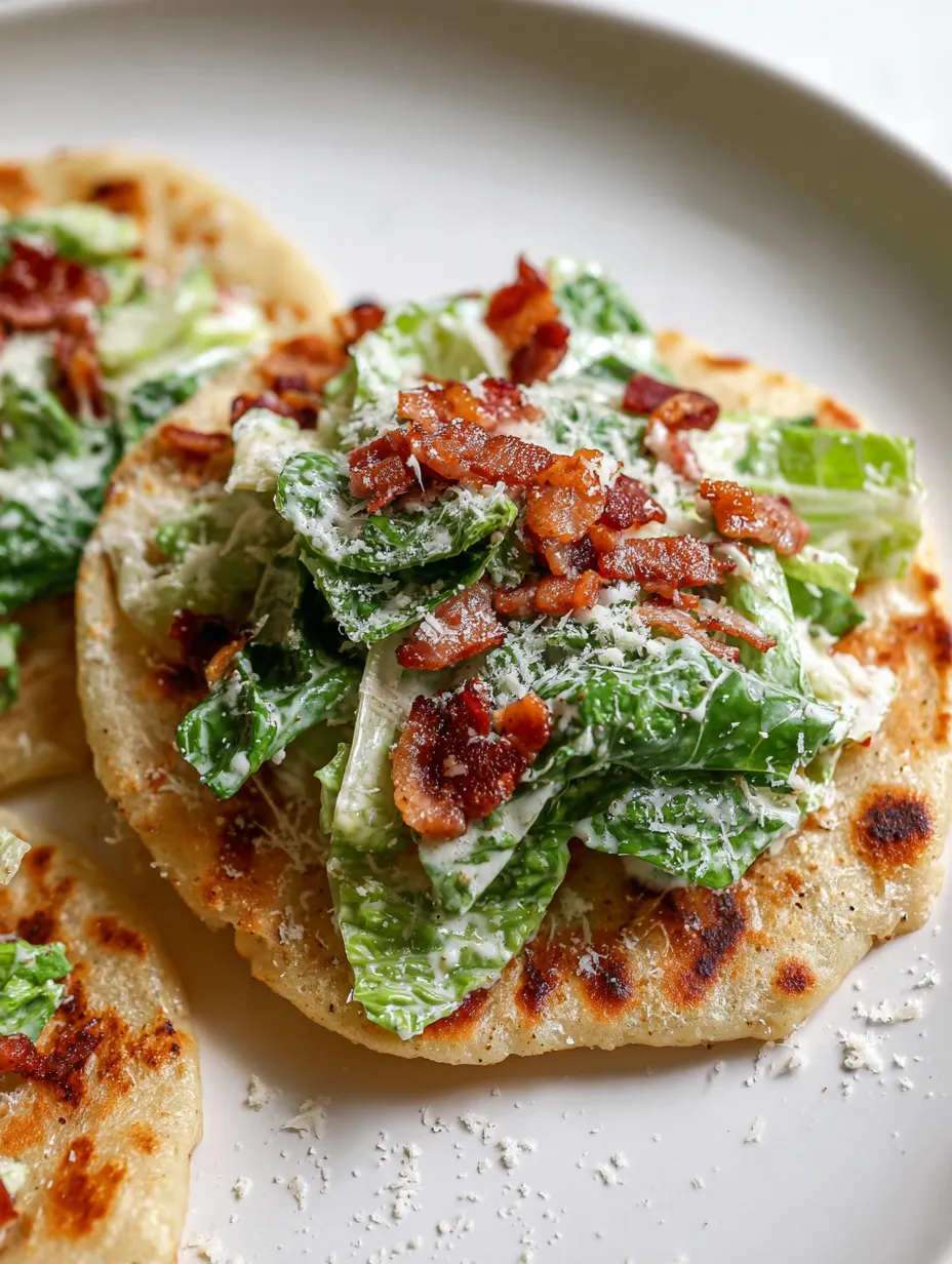 Ein Teller mit viel Salat, Hähnchen und Rinderspeck.