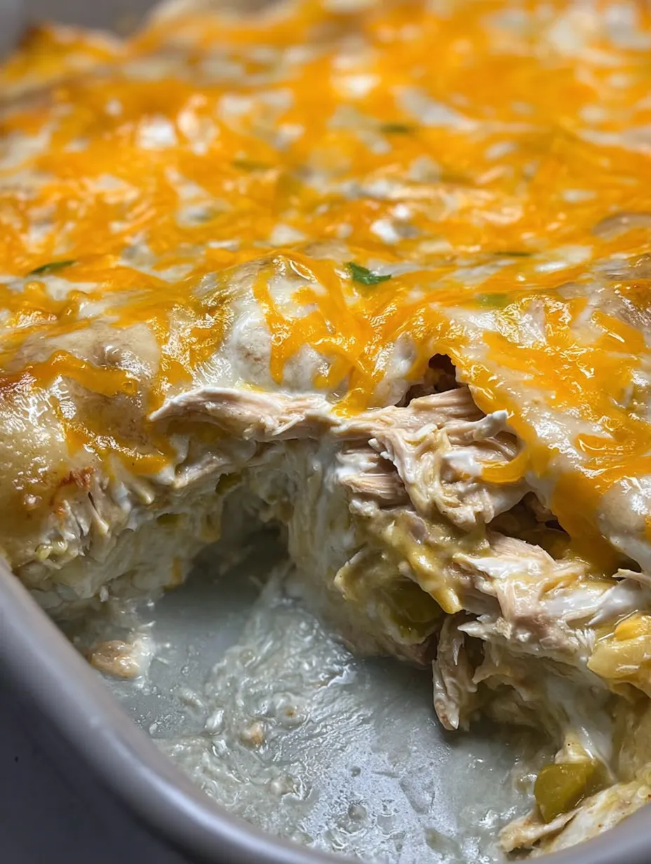 Ein Stück käsige Hähnchen-Enchilada.