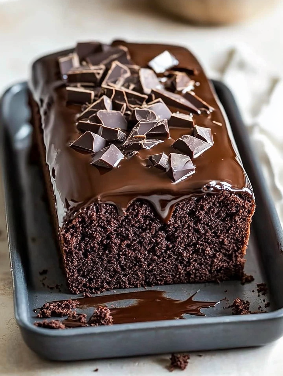 The Best Juicy chocolate cake in a loaf pan