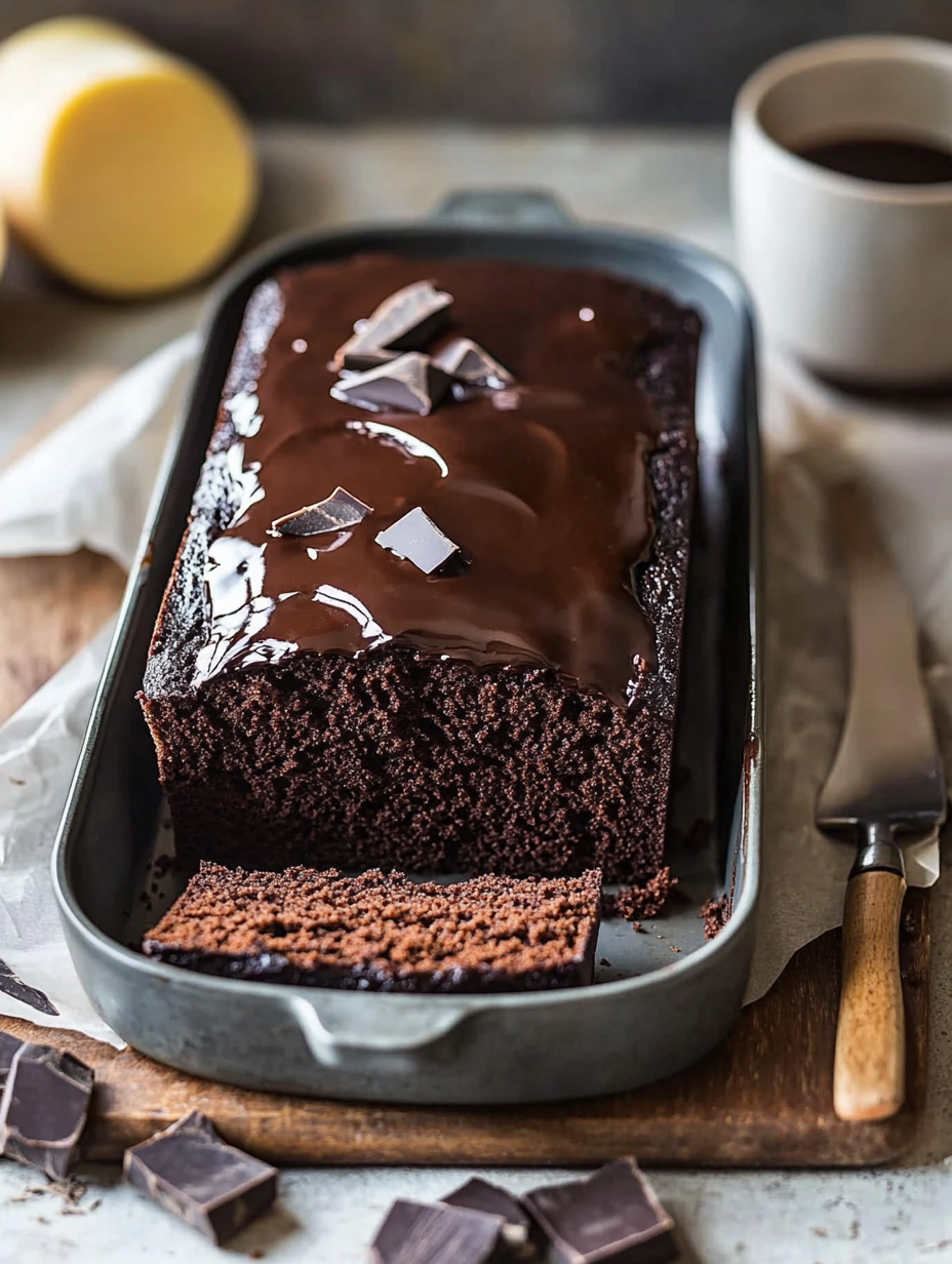 Juicy chocolate cake in a loaf pan Recipe