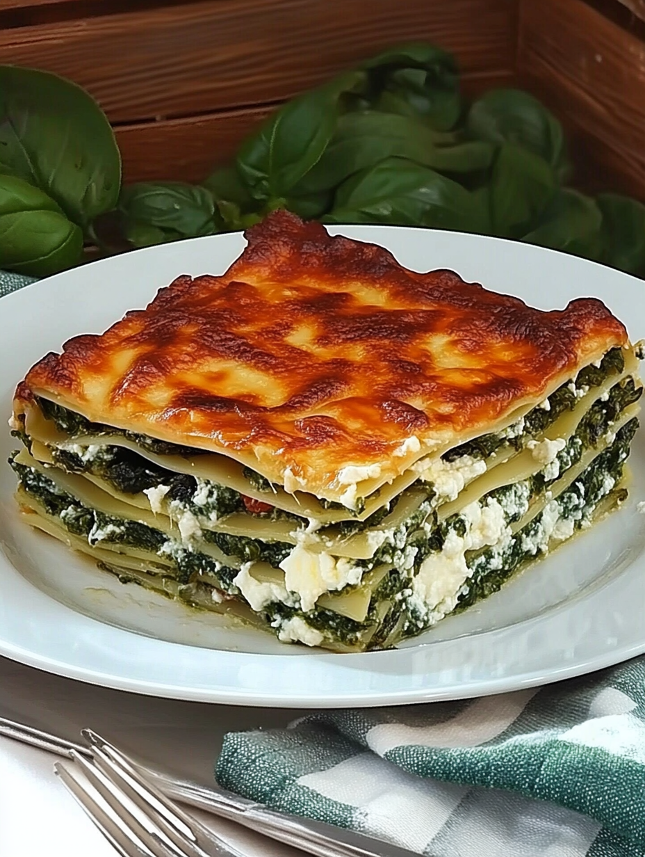 Rezept für Spinat-Lasagne mit Feta und Tomaten