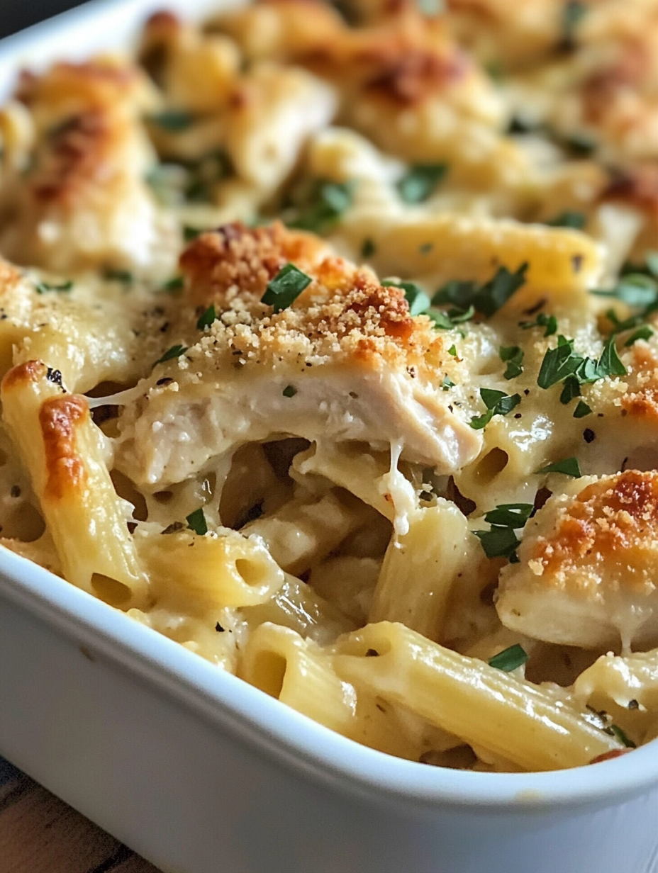 Der beste knusprige Pasta-Hähnchen-Auflauf mit Knoblauch und ParmesanDer beste knusprige Pasta-Hähnchen-Auflauf mit Knoblauch und Parmesan