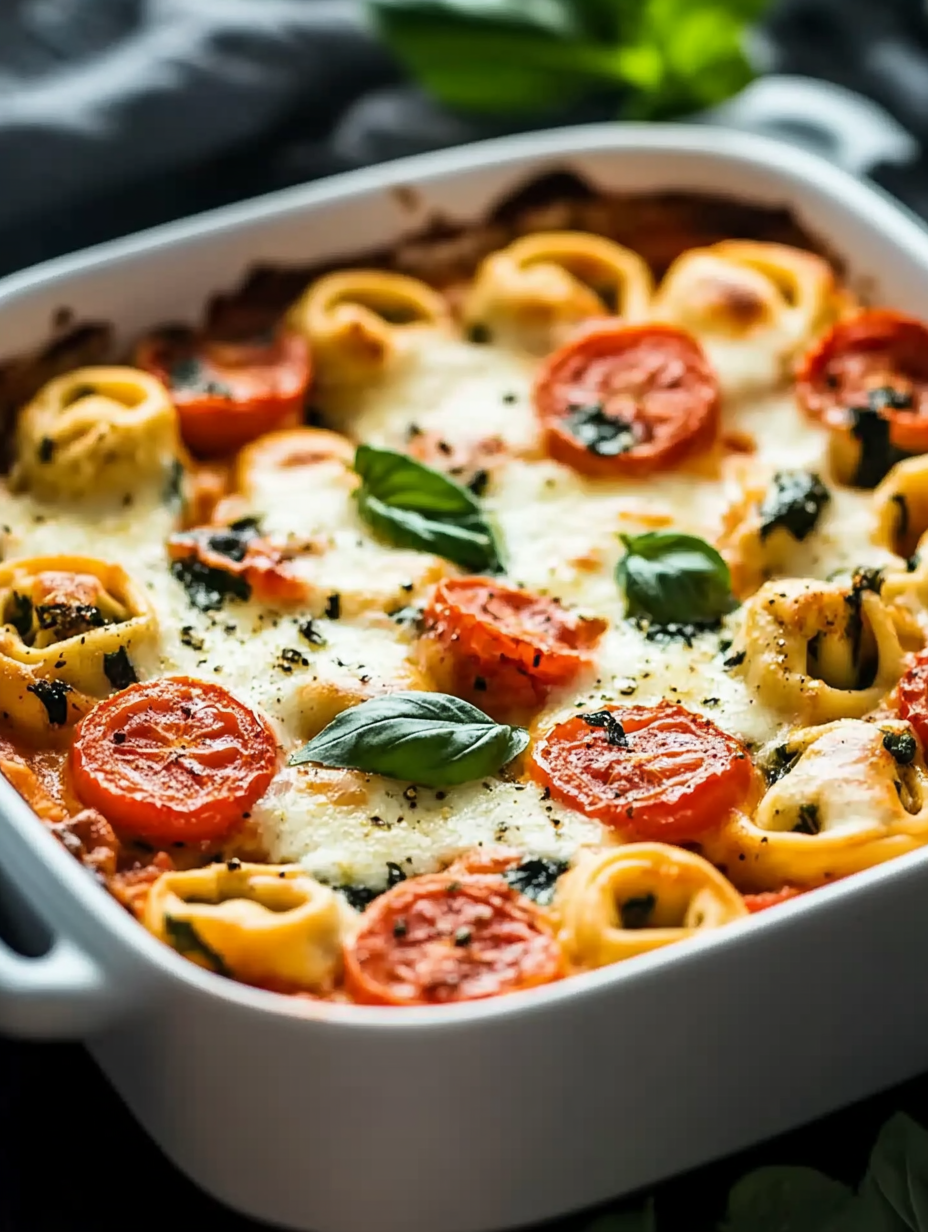 Tortellini-Auflauf mit Tomaten und Mozzarella