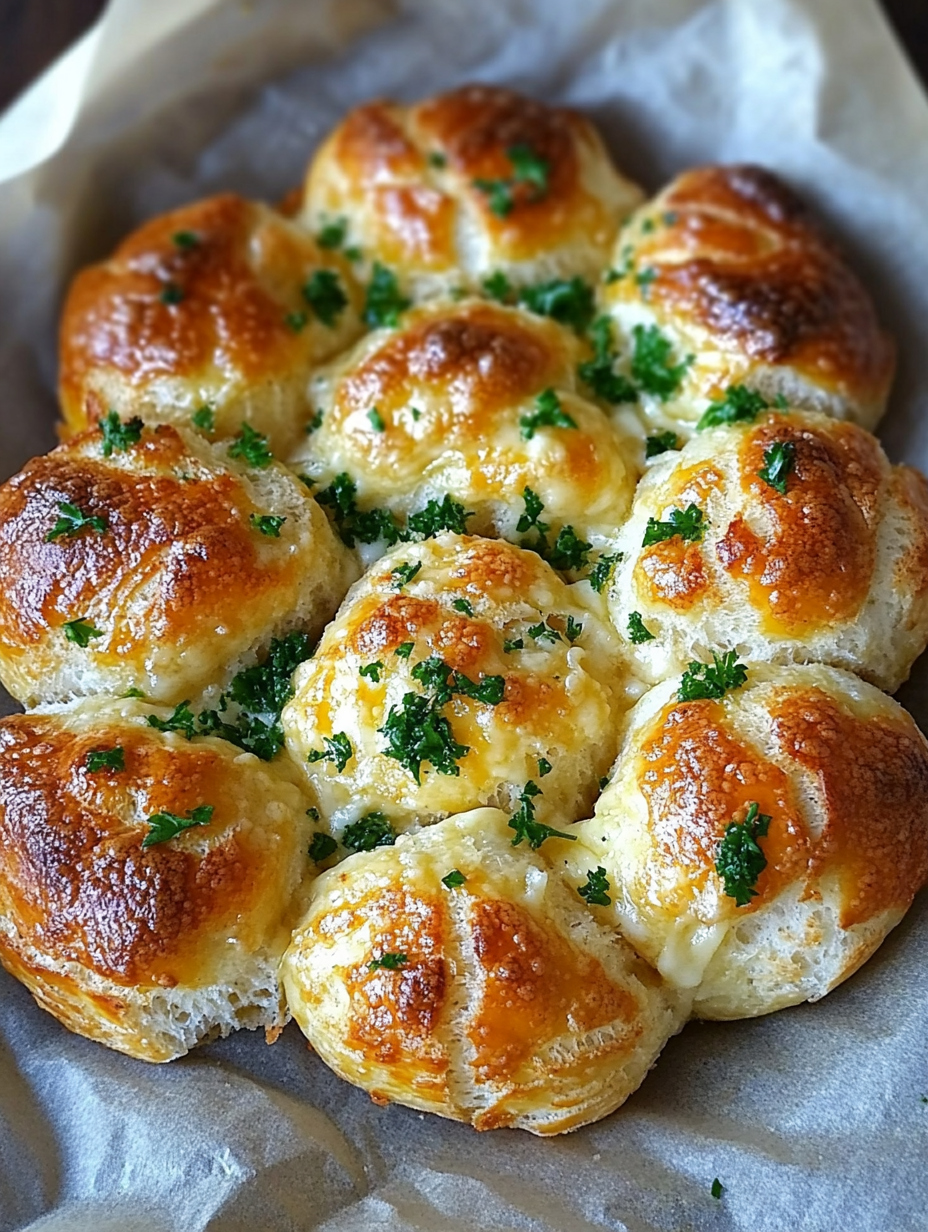 Zupfbrot mit Käse und Knoblauch