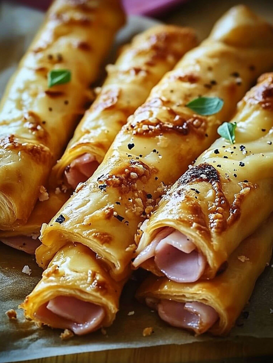 Das beste Rezept für knusprige Schinken-Käse-Sticks aus Blätterteig – Einfaches Party-Fingerfood