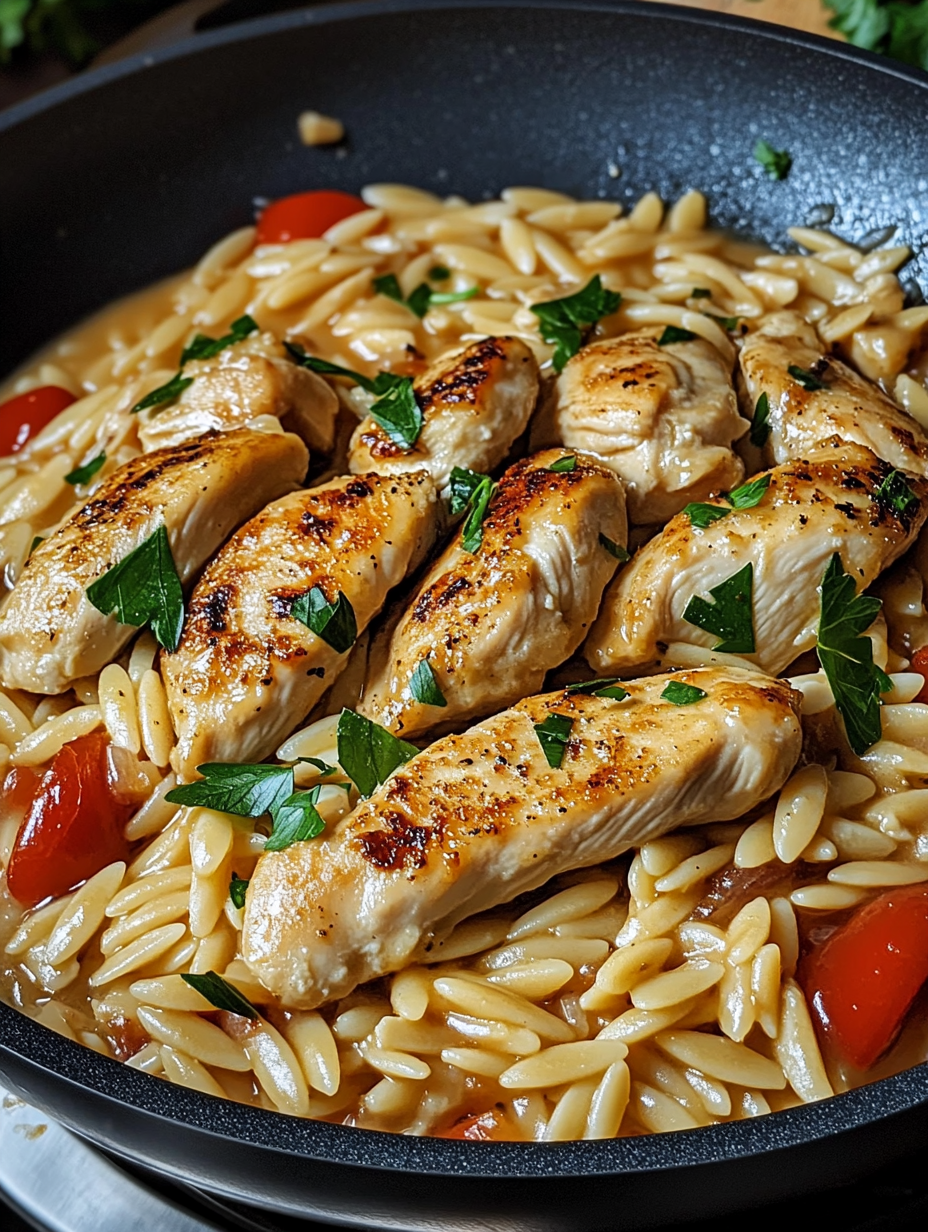 Die besten One Pot Orzo-Nudeln mit Hühnchen