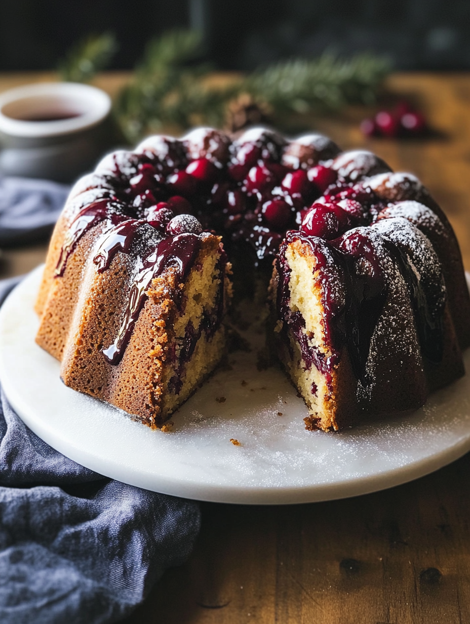 Der beste Weihnachts-Lebkuchen-Gugelhupf mit Kirschen