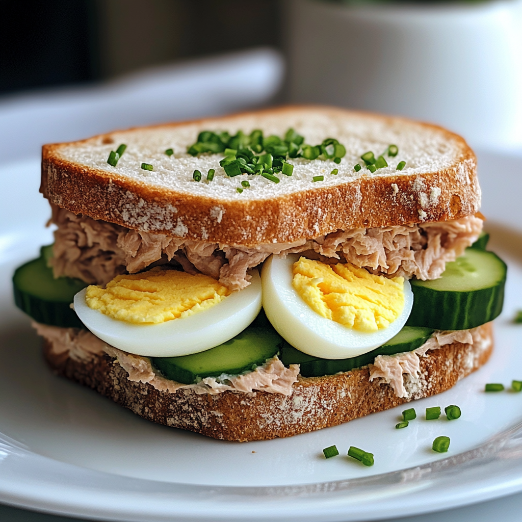 Thunfischsandwich mit Ei und Gurke Rezept