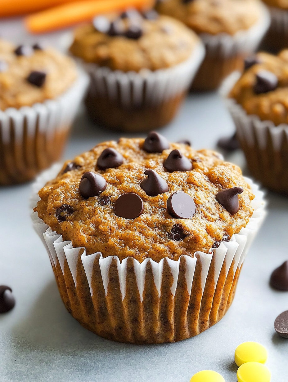 Schokoladenstückchen-Karotten-Hüttenkäse-Muffins