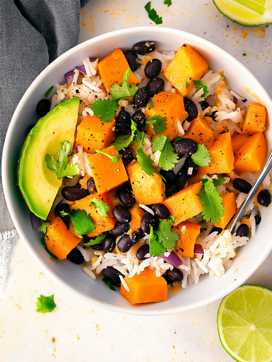 Sweet Potato Black Bean Rice Bowl Recipe