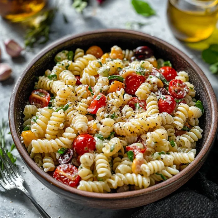 Mediterraner Italienischer Nudelsalat