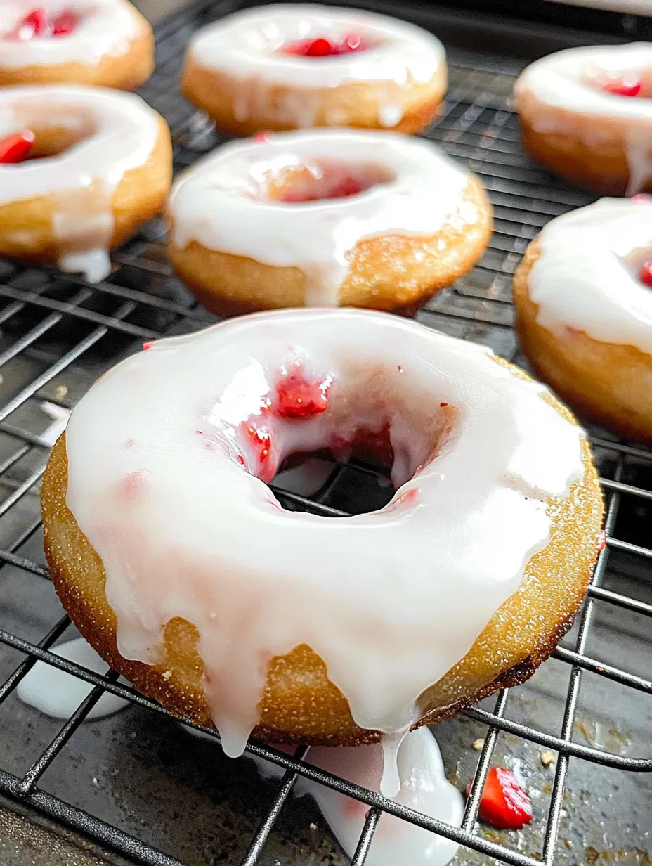 Glazed Strawberry Donuts