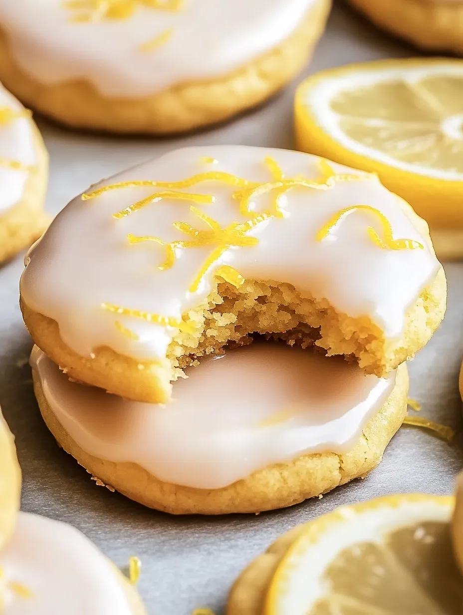 Zarte Zitronenplätzchen mit Zuckerguss