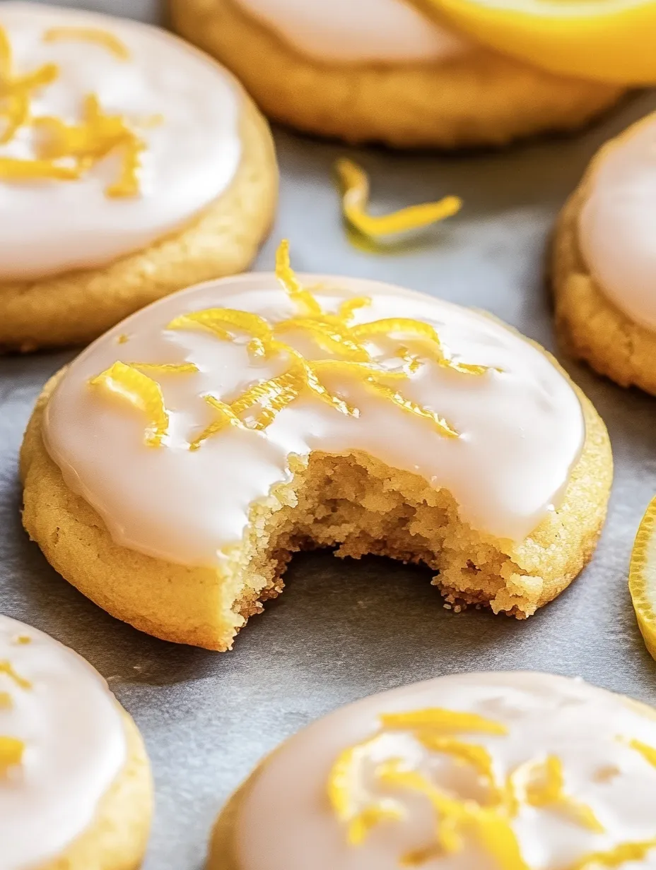 Zitronenplätzchen mit frischem Glasurguss