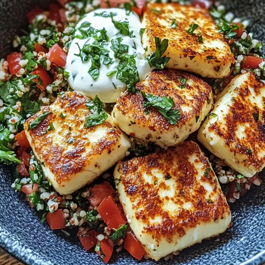 Würziger Halloumi mit Tabbouleh